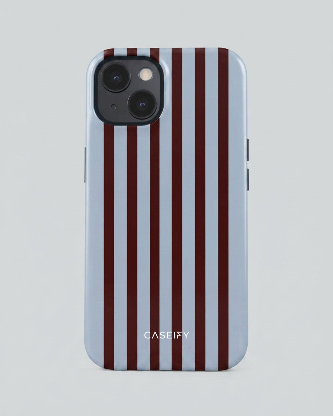 Maroon Stripe iPhone 15 Plus Case