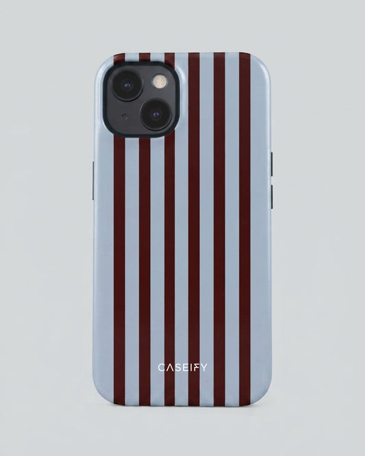 Maroon Stripe iPhone 15 Plus Case