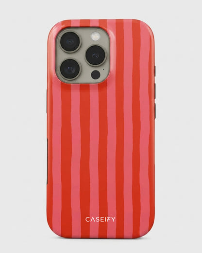 Coral Stripe iPhone 16 Pro Case