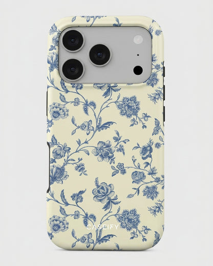 Blue Toile Floral iPhone 17 Pro Case