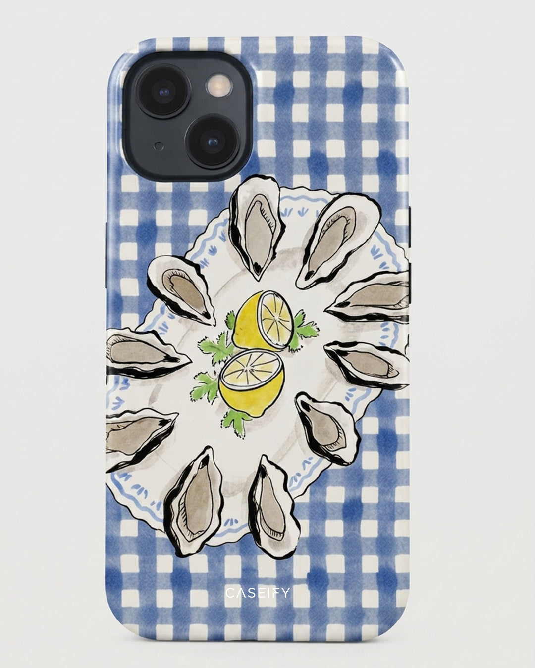 Oyster & Lemon Gingham iPhone 15 Case