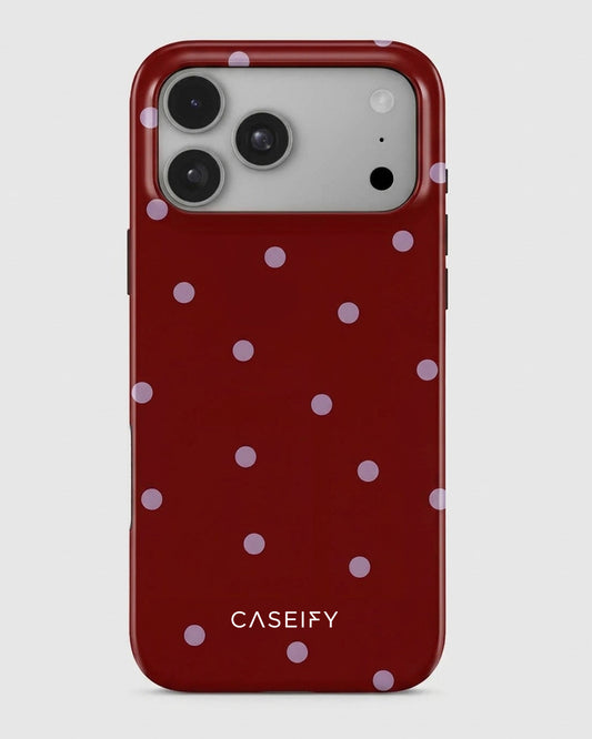 Burgundy Polka Dot iPhone 18 Pro Case