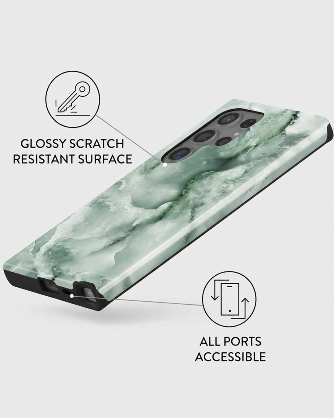 Galaxy S24 Ultra Green Marble Case