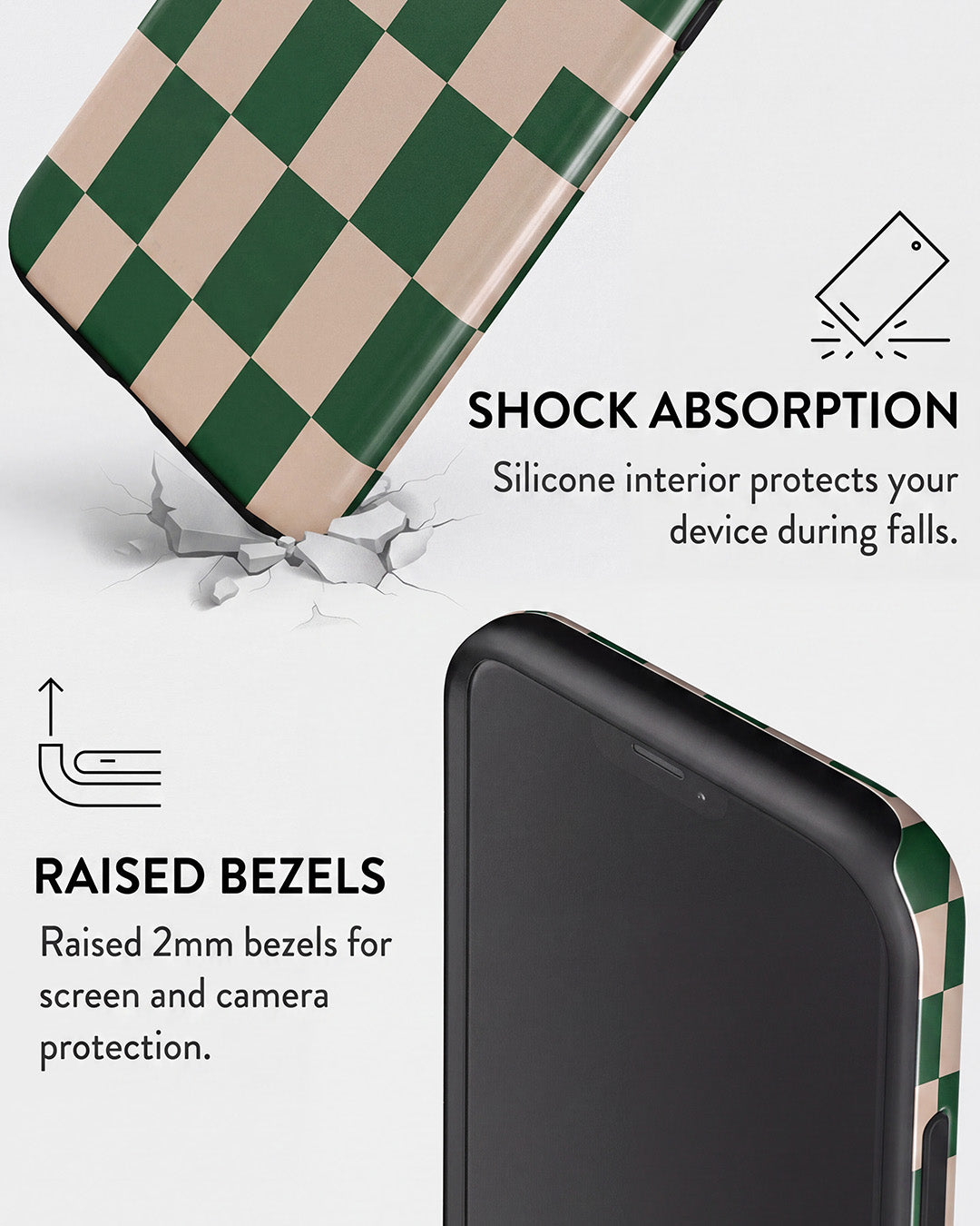 Green Checkerboard iPhone 12 Pro Case