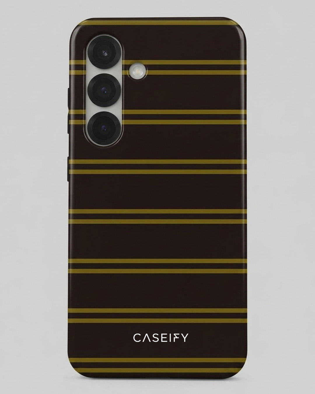 Brown Gold Striped Case for Samsung Galaxy S25 Plus