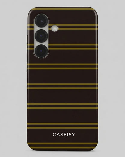 Brown Gold Striped Case for Samsung Galaxy S25 Plus