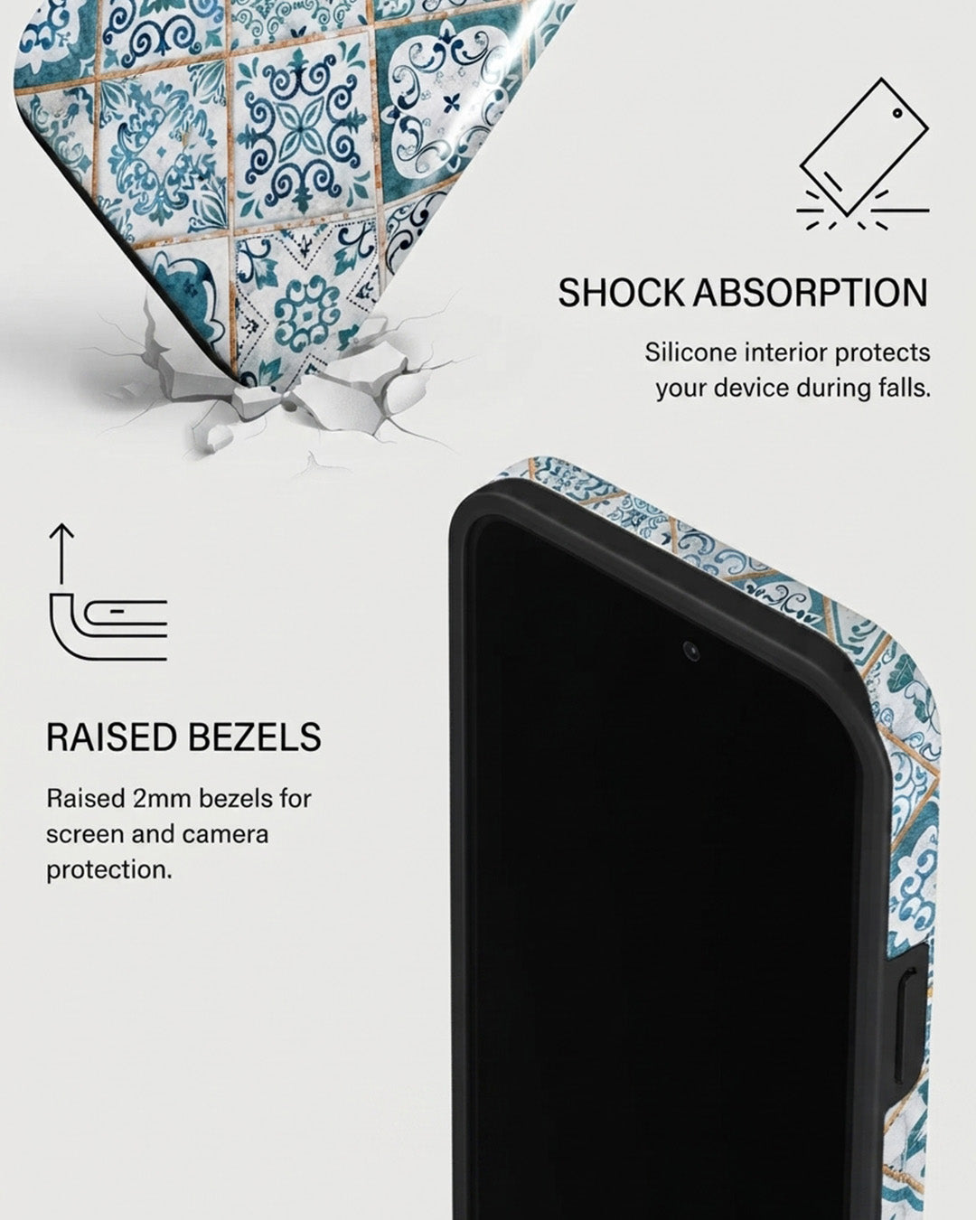 Teal Moroccan Tile iPhone 14 Pro Max Case