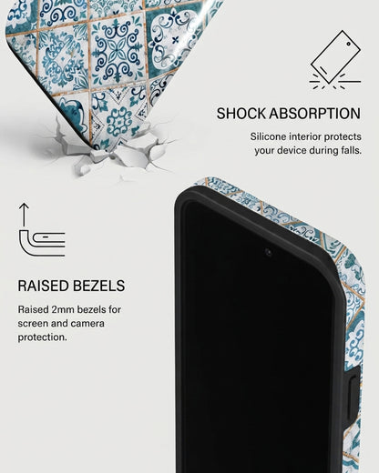 Teal Moroccan Tile iPhone 14 Pro Max Case