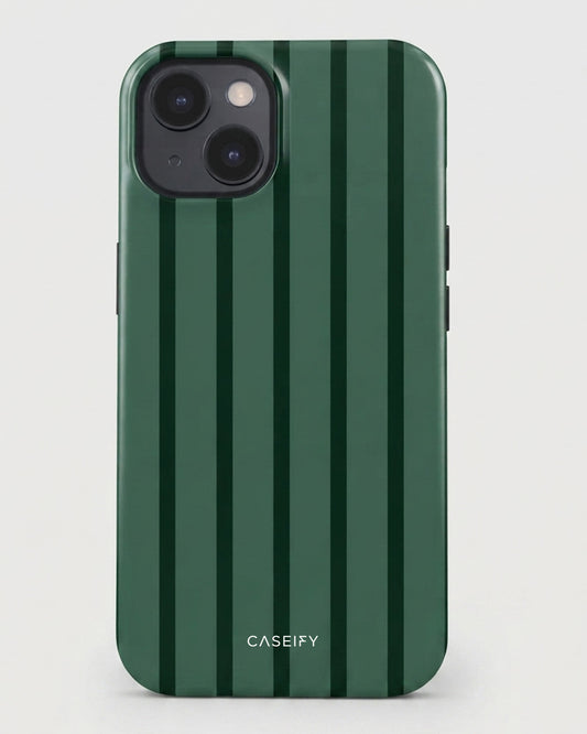 Green Pinstripe iPhone 15 Case