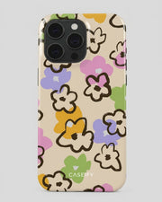 Retro Flower Doodle iPhone 15 Pro Max Case