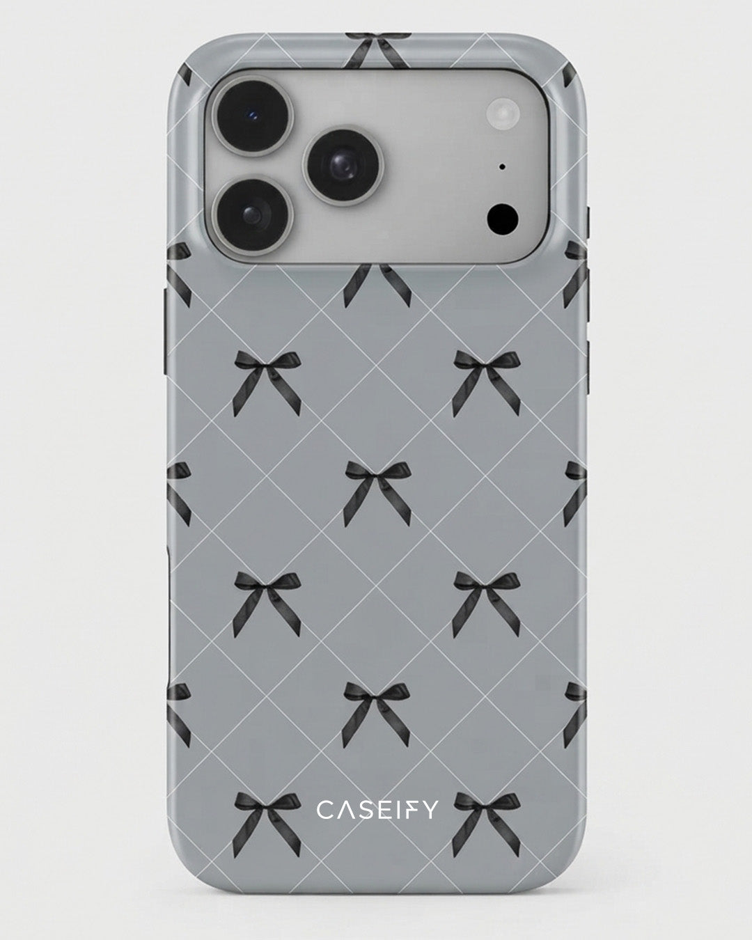 Grey Bow Print iPhone 18 Pro Max Case