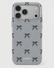 Grey Bow Print iPhone 18 Pro Max Case
