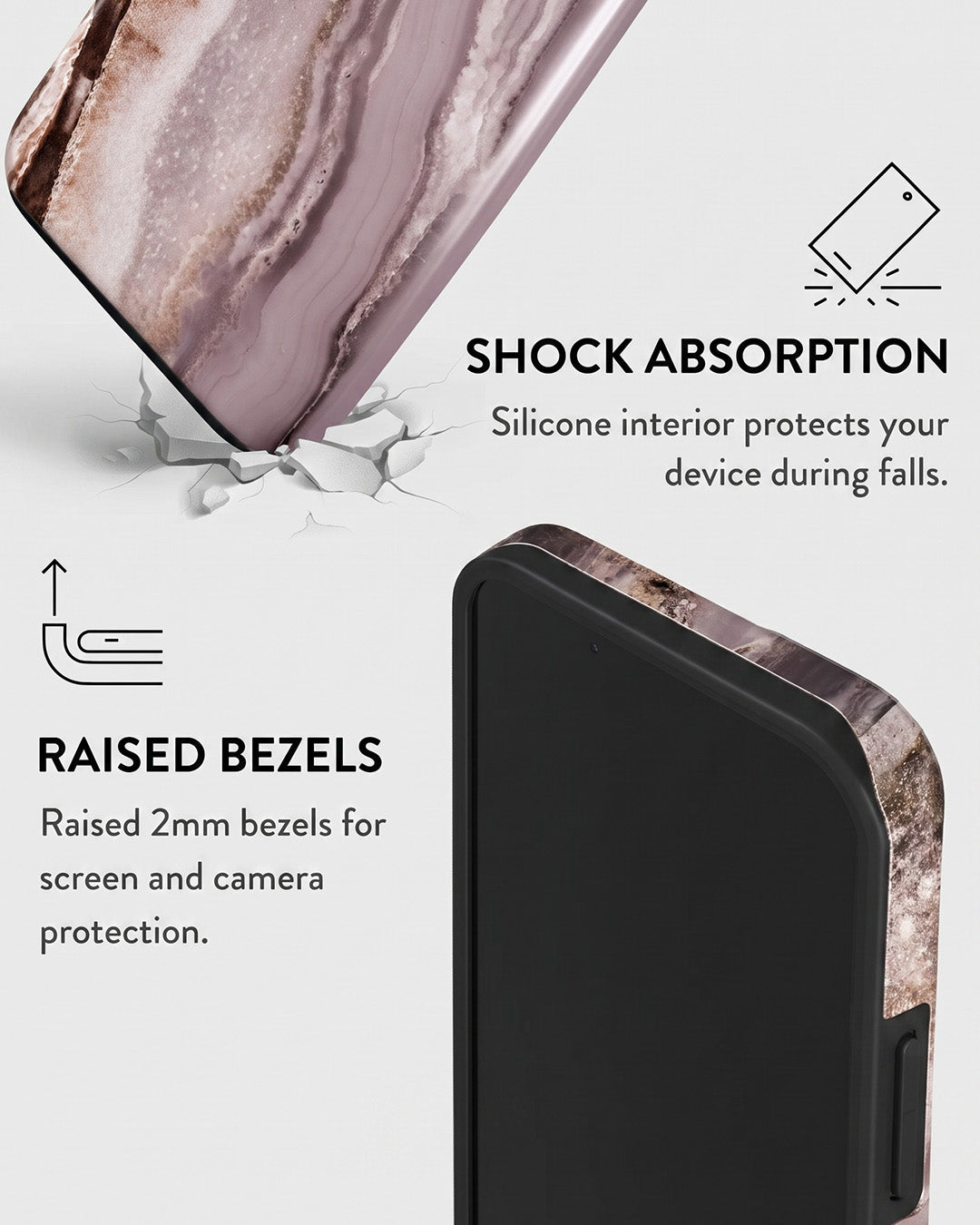 Mauve Grey Agate Marble iPhone 13 mini Case