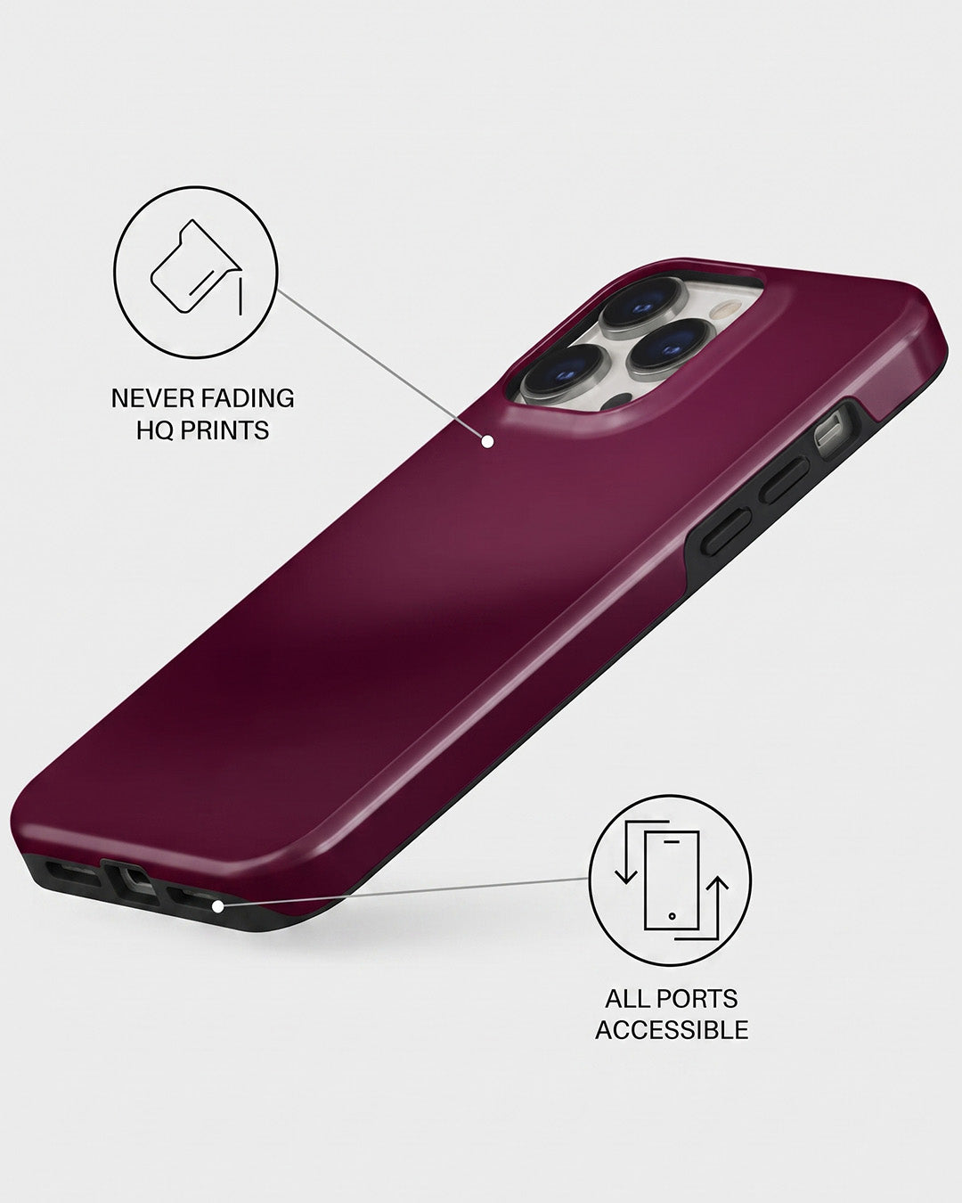 Burgundy Solid iPhone 13 Pro Max Case