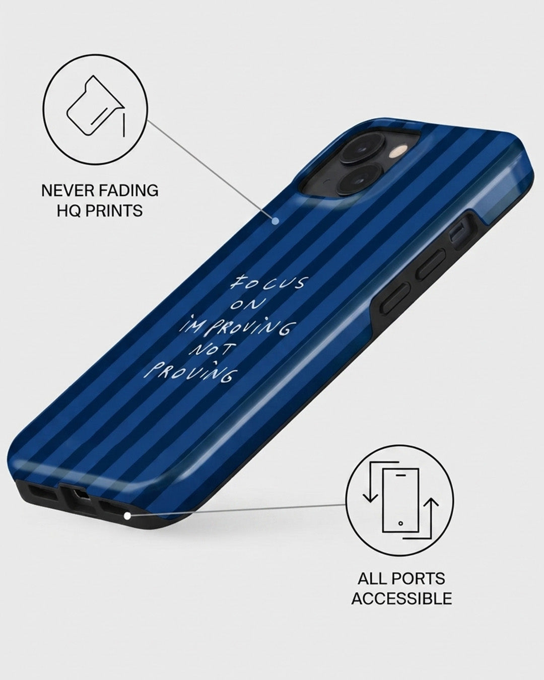 Improving Quote Stripe iPhone 15 Plus Case