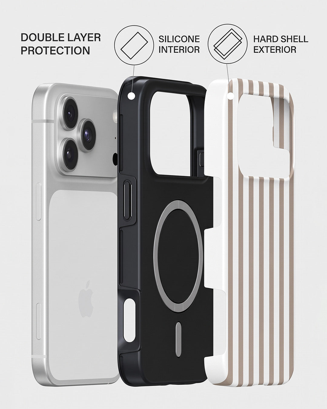 Brown Cream Stripe iPhone 18 Pro Case