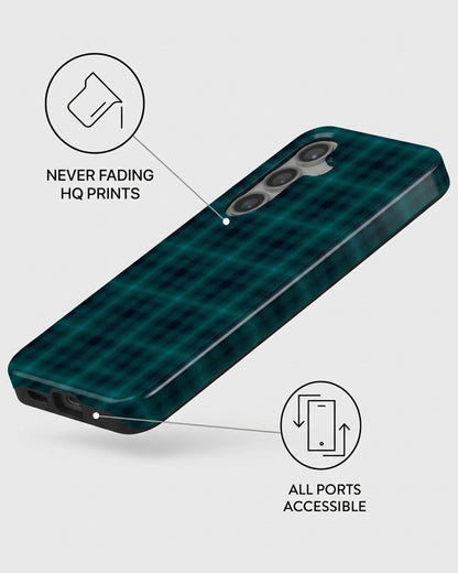 Samsung Galaxy S24 FE Teal Plaid Case