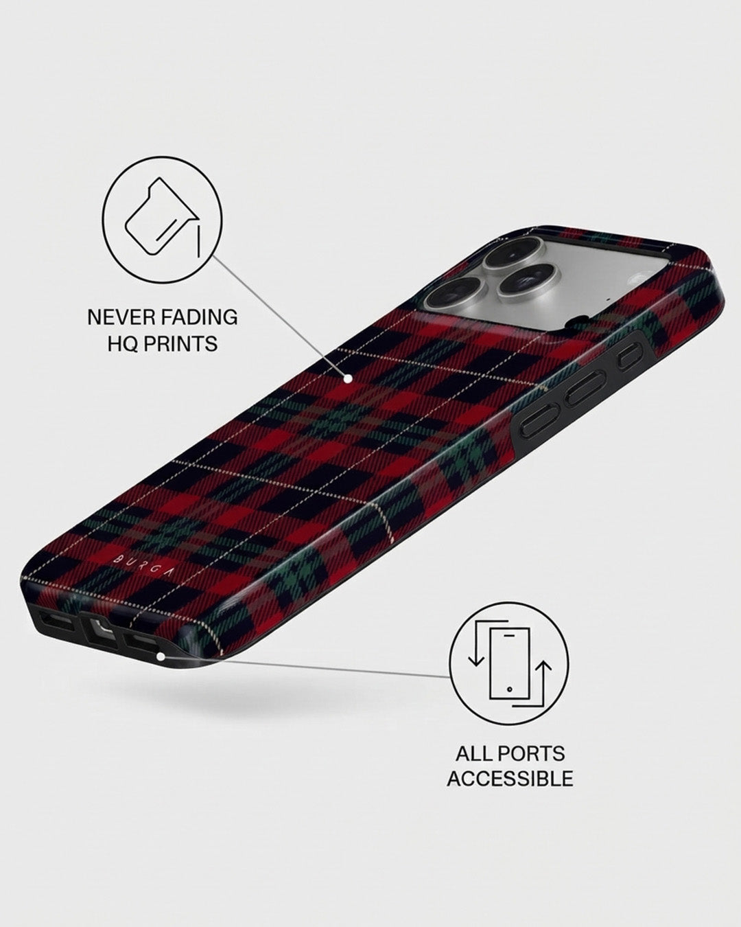 Red Tartan Plaid iPhone 18 Pro Case