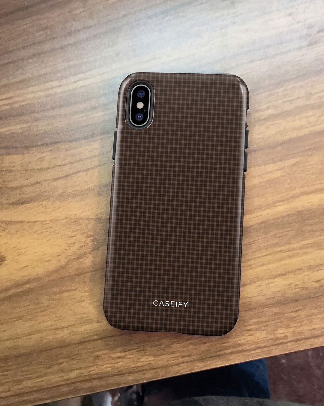 Brown Micro Check iPhone XS Max Case