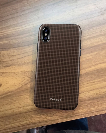 Brown Micro Check iPhone XS Max Case