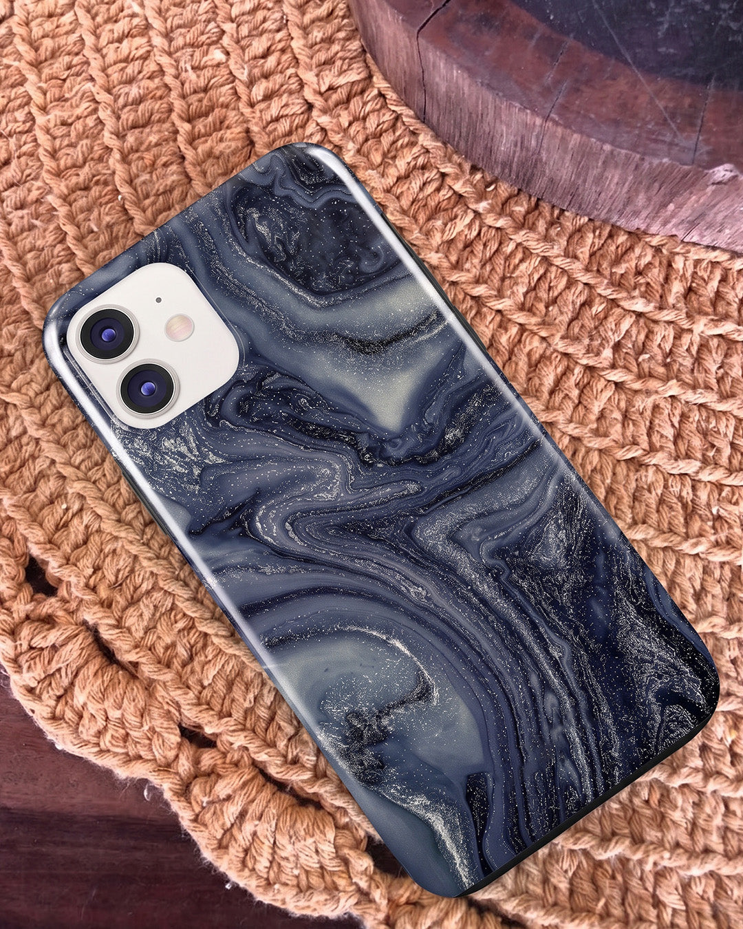 Navy Glitter Marble iPhone 11 Case