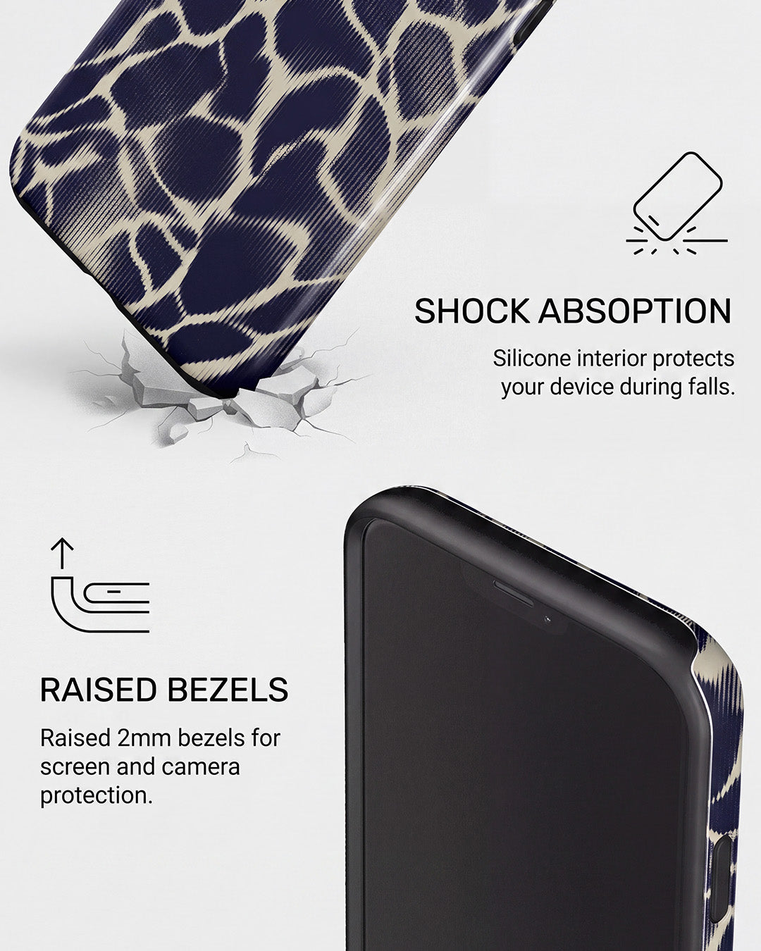 Navy Ikat iPhone 12 Case