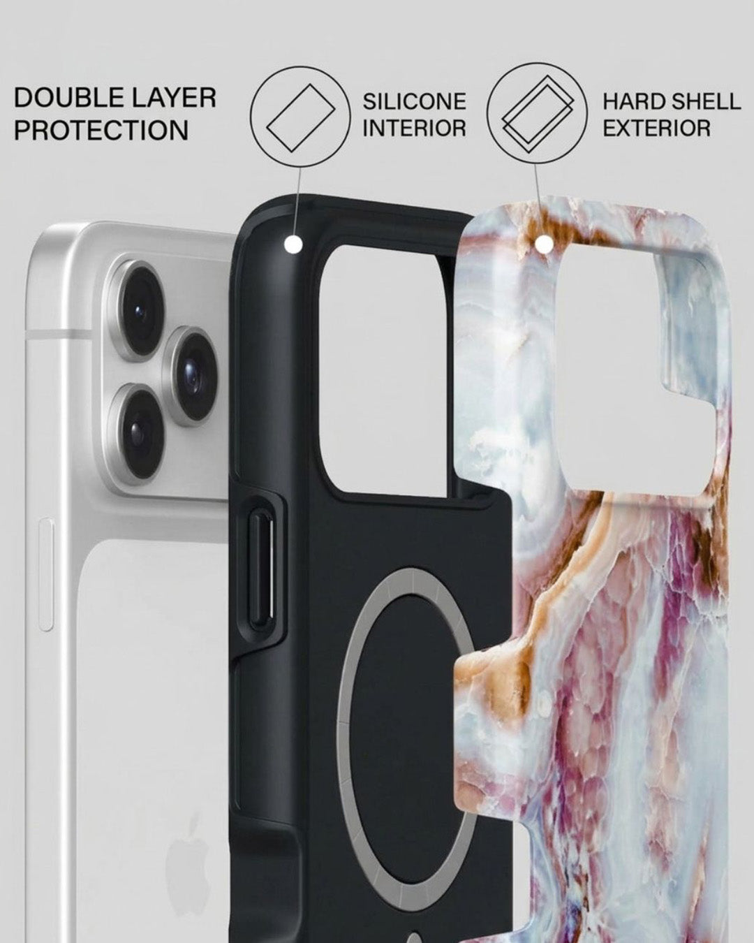 Rose Gold Marble iPhone 17 Pro Max Case