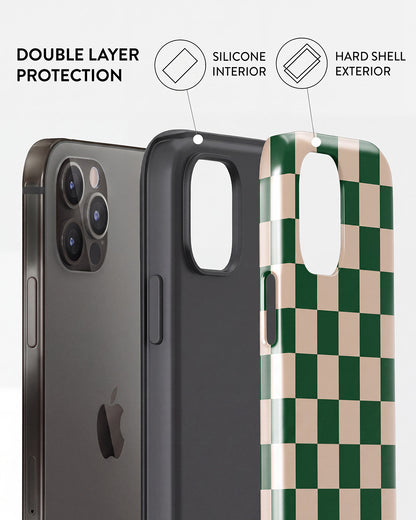 Green Checkerboard iPhone 12 Pro Case