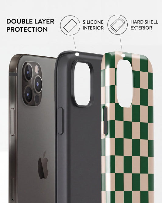 Green Checkerboard iPhone 12 Pro Case