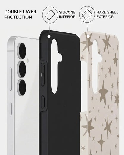 Beige Star Print Case for Samsung Galaxy S25 FE