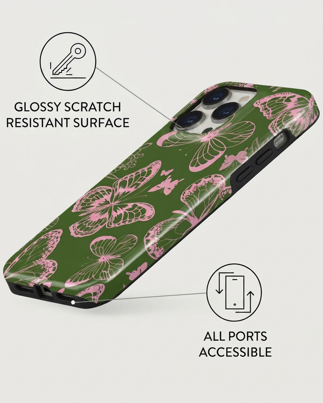 Pink Butterfly iPhone 14 Pro Max Case