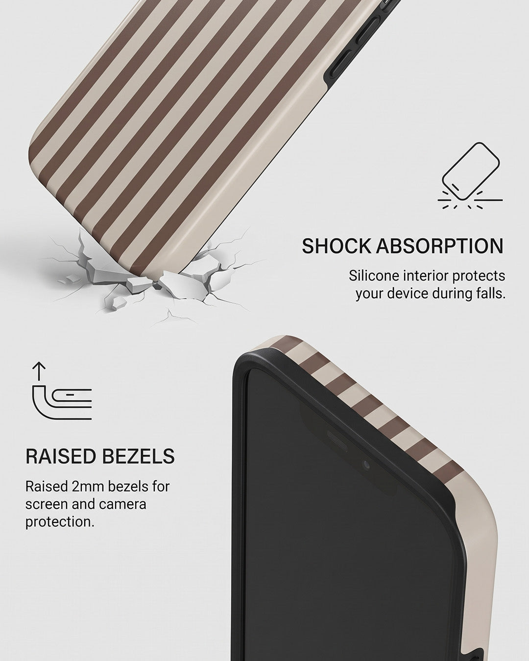 Brown Cream Stripe iPhone 18 Pro Case
