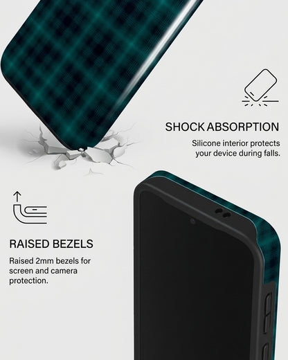 Samsung Galaxy S24 FE Teal Plaid Case