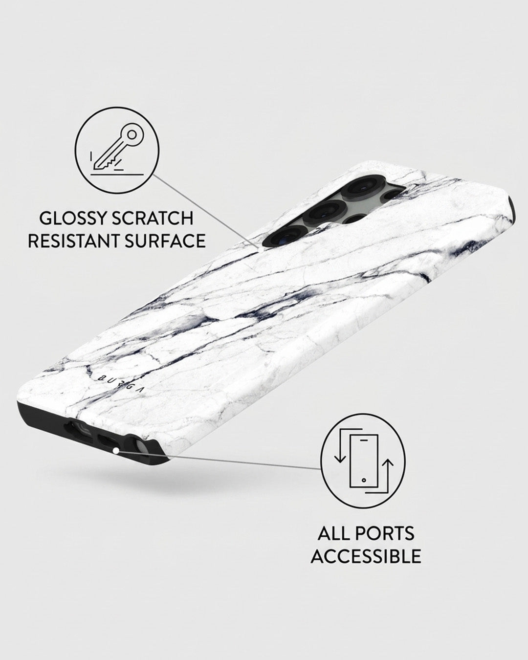 White Marble Case for Samsung Galaxy S25 Ultra