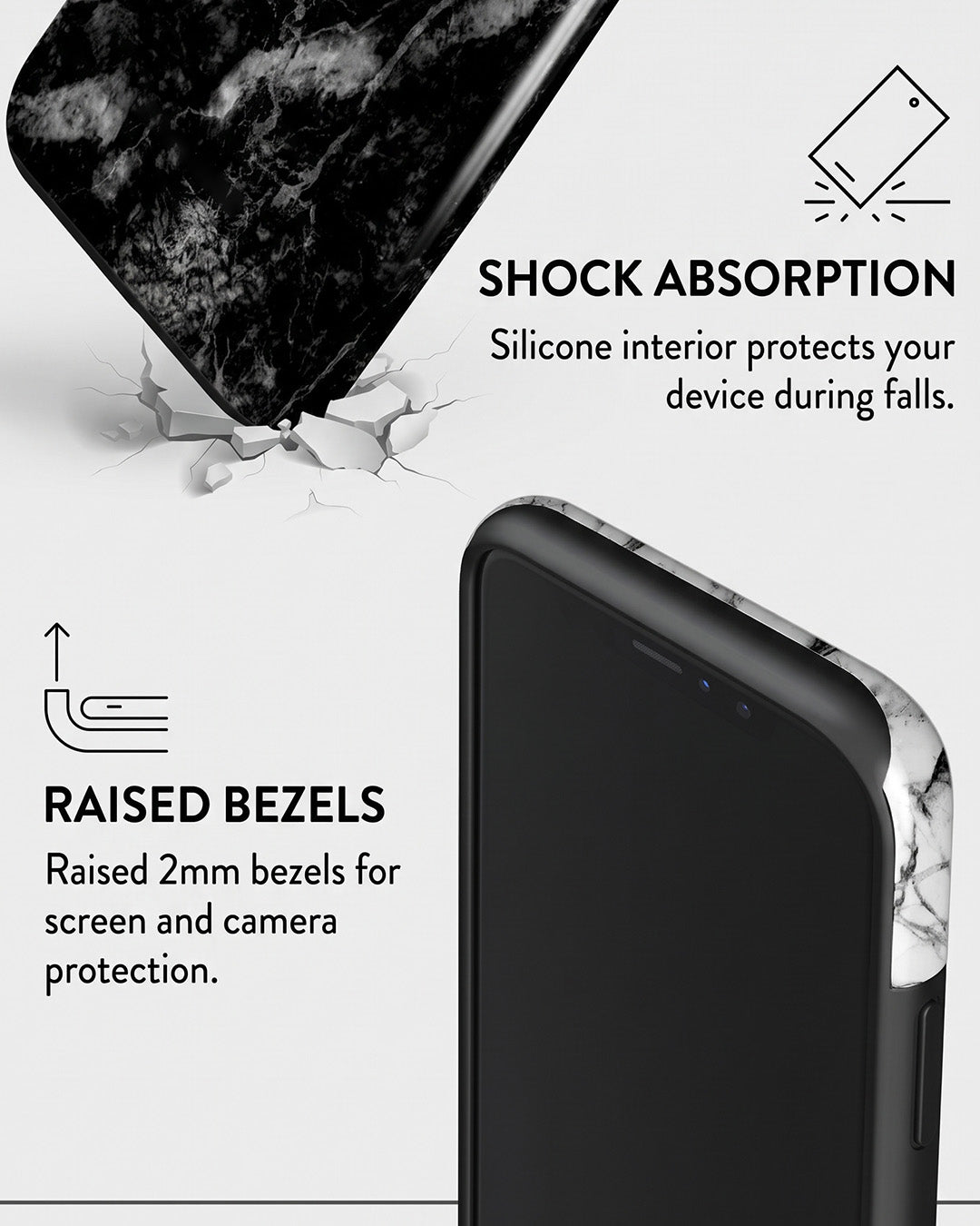Black & White Marble iPhone 12 Mini Case