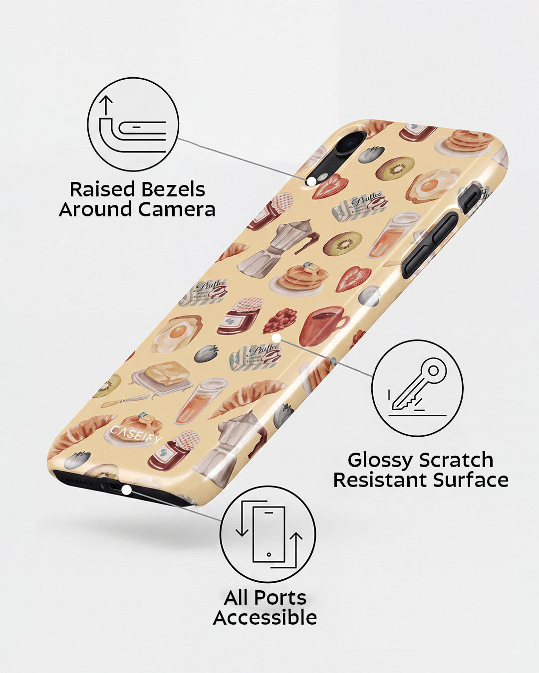 Breakfast Pattern iPhone XR Case
