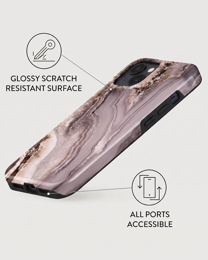Mauve Grey Agate Marble iPhone 13 mini Case
