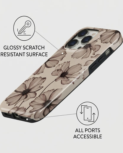 Sepia Cosmos Flower iPhone 14 Pro Max Case