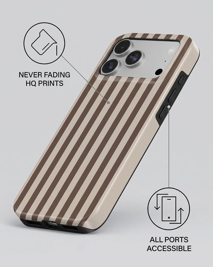 Brown Cream Stripe iPhone 18 Pro Case