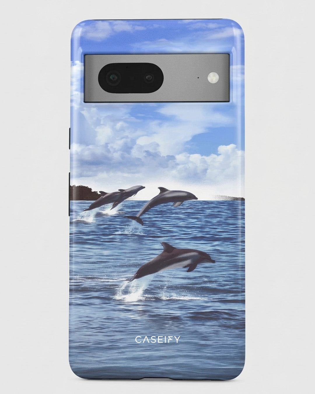 Jumping Dolphins Blue Glossy Google Pixel 7 Case