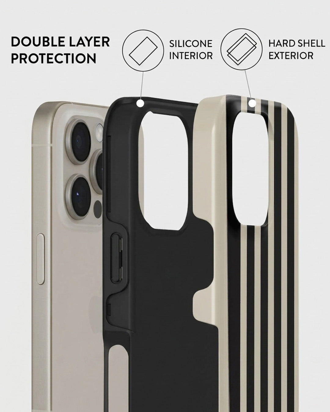 Black & Tan Stripe iPhone 16 Pro Case