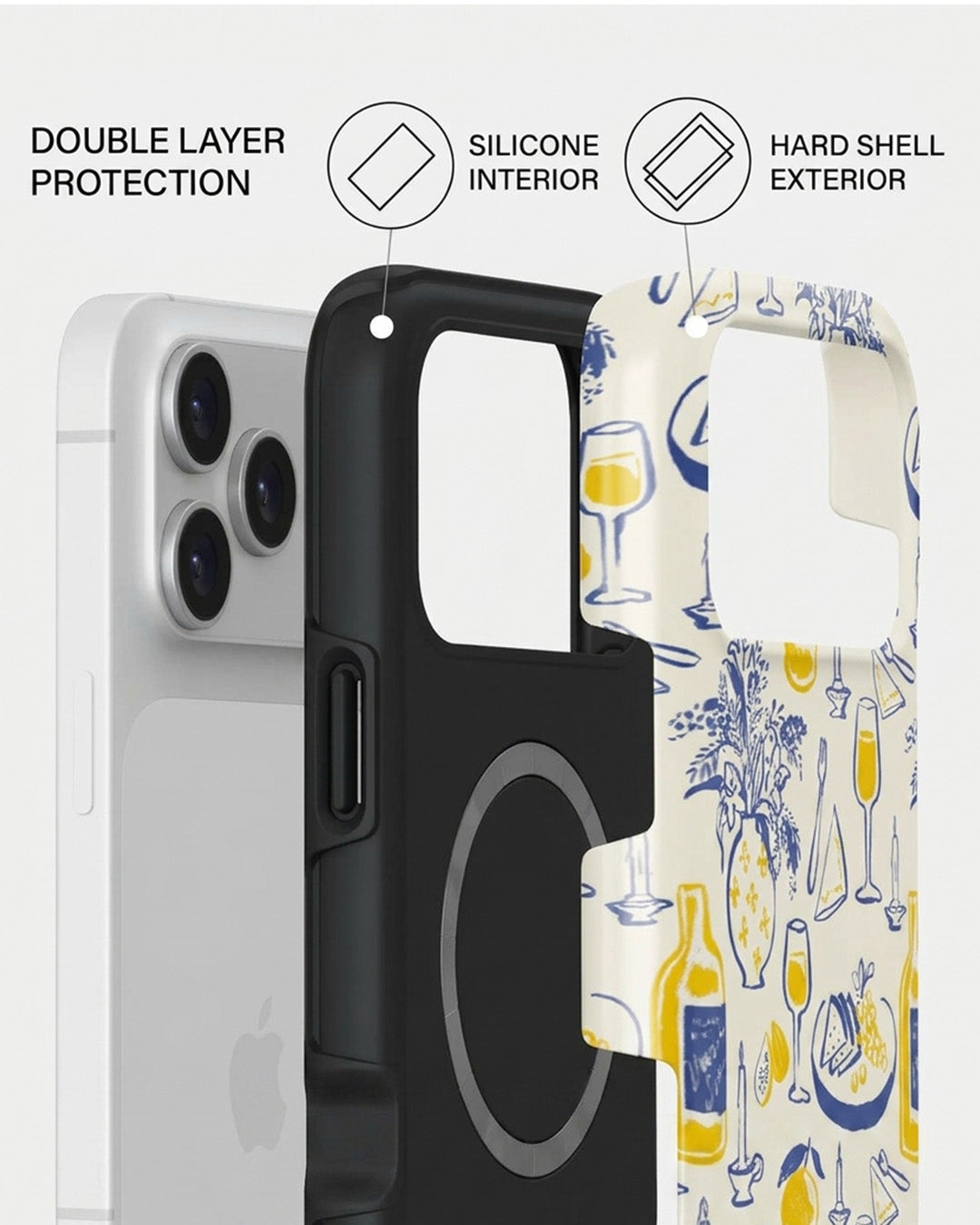 Wine & Cheese Toile iPhone 17 Pro Max Case