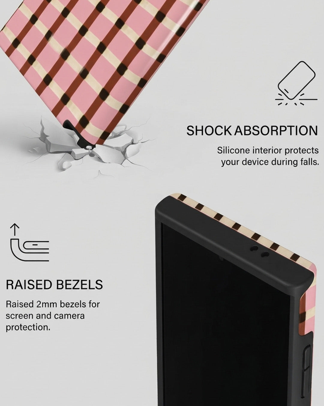 Galaxy S24 Ultra Pink Check Case