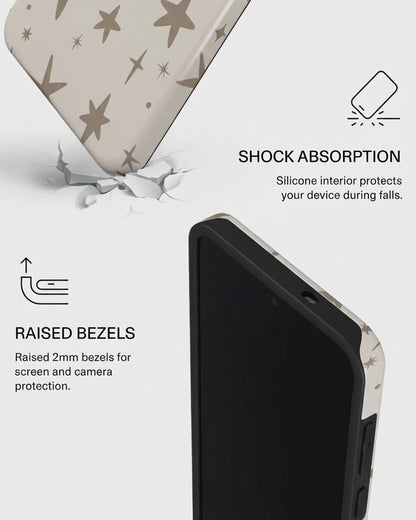 Beige Star Print Case for Samsung Galaxy S25 FE