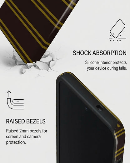 Brown Gold Striped Case for Samsung Galaxy S25 Plus
