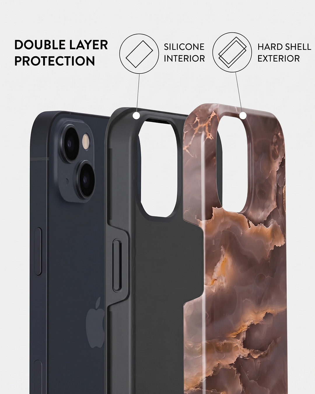 Chocolate Brown Agate Marble iPhone 13 mini Case