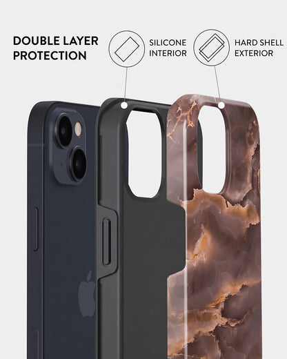 Chocolate Brown Agate Marble iPhone 13 mini Case