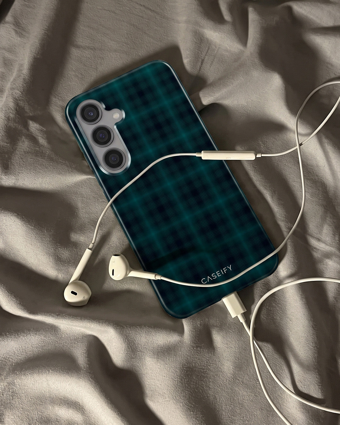 Samsung Galaxy S24 FE Teal Plaid Case