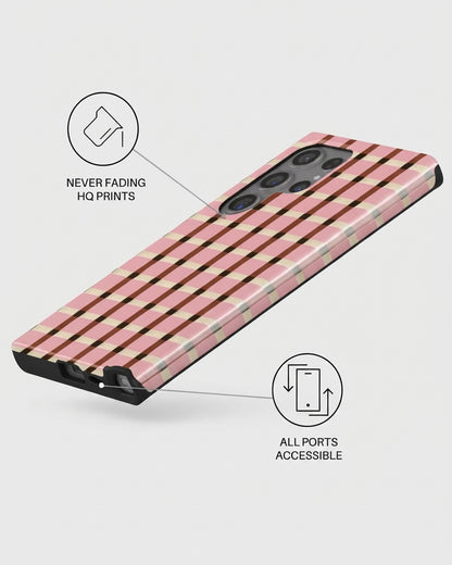 Galaxy S24 Ultra Pink Check Case