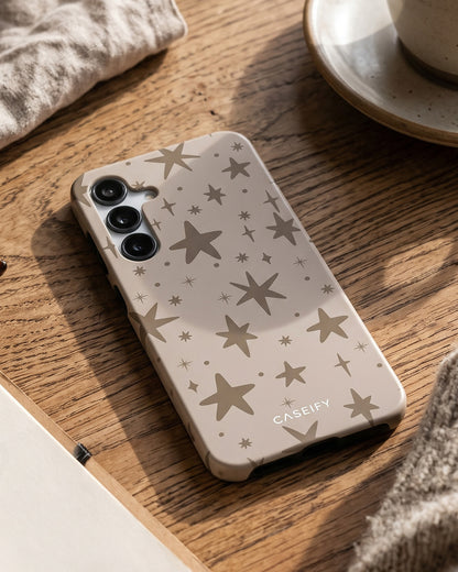Beige Star Print Case for Samsung Galaxy S25 FE